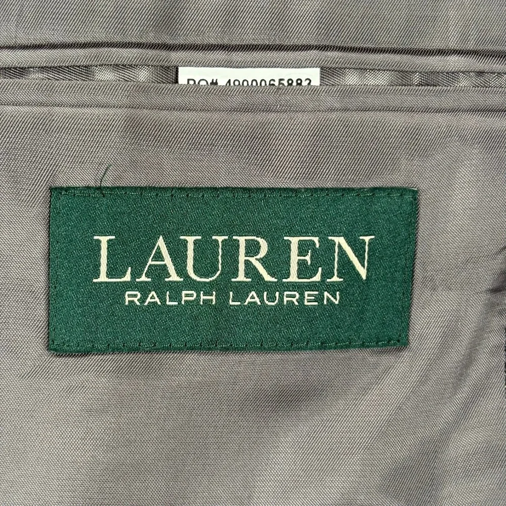 Lauren Ralph Lauren Wool Sport Coat Mens 44S Gray Houndstooth 2 Button Blazer
